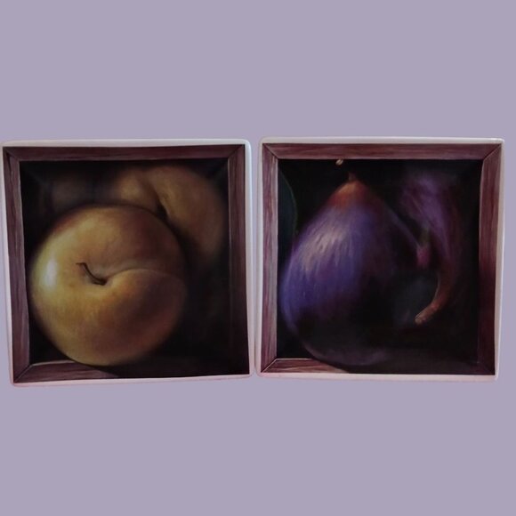 CIC by Jay Mercado Set Of 4 Ceramic Fruit-Themed Square Plates - Picture 9 of 13